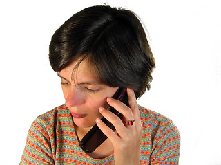 Image showing Girl listening the mobile phone