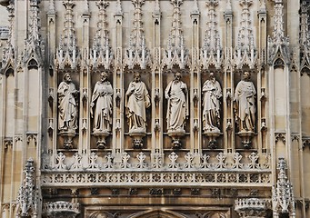 Image showing Entrance of Gloucester Cathedral (sculptures detail)