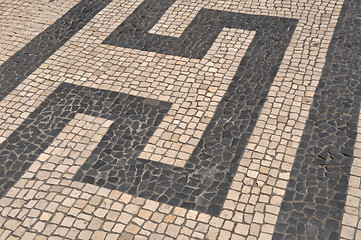 Image showing Portuguese sidewalk pavement