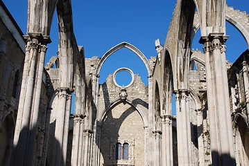 Image showing Carmo Church ruins in Lisbon, Portugal