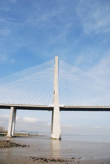 Image showing Vasco da Gama Bridge in Lisbon, Portugal