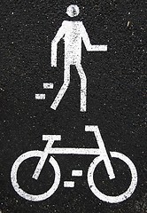 Image showing Pedestrian and bicycle sign