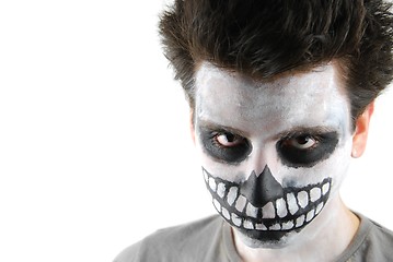 Image showing Creepy skeleton guy (Carnival face painting)