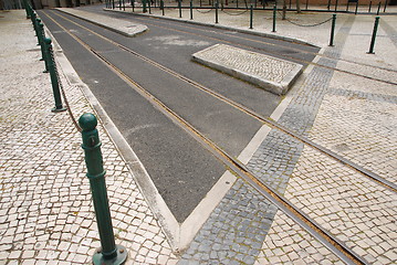 Image showing Railway tracks in Lisbon
