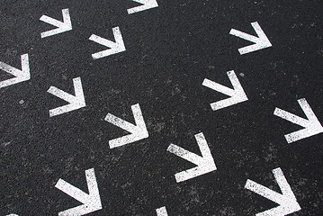 Image showing Asphalt with arrows