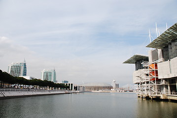 Image showing Modern Oceanarium building in Lisbon, Portugal