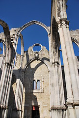 Image showing Carmo Church ruins in Lisbon, Portugal