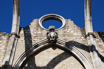 Image showing Carmo Church ruins in Lisbon, Portugal