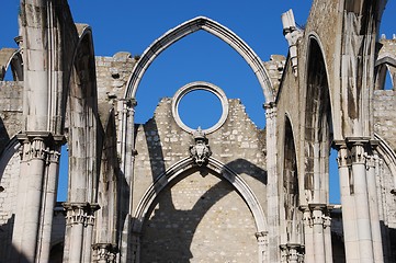 Image showing Carmo Church ruins in Lisbon, Portugal