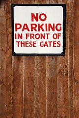 Image showing No parking vintage sign