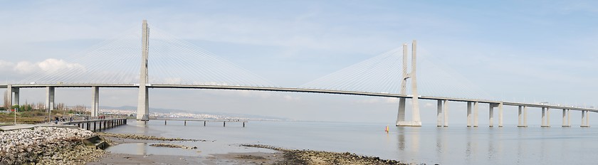 Image showing Vasco da Gama Bridge in Lisbon, Portugal