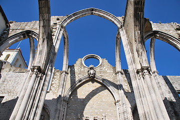 Image showing Carmo Church ruins in Lisbon, Portugal