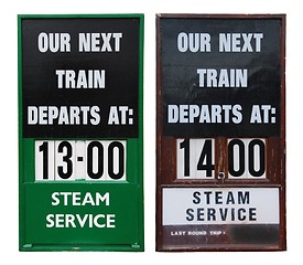 Image showing Vintage train placards