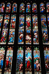 Image showing Religious stained glass windows