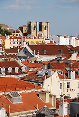 Image showing Lisbon cityscape with Sé Cathedral