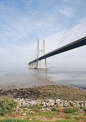 Image showing Vasco da Gama Bridge in Lisbon, Portugal