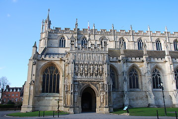 Image showing Entrance of Gloucester Cathedral (sculptures detail)