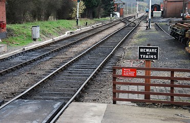 Image showing Beware of trains