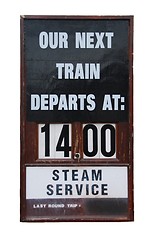 Image showing Vintage train placard