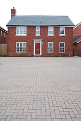 Image showing Detached red brick house