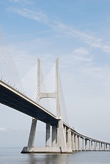 Image showing Vasco da Gama Bridge in Lisbon, Portugal