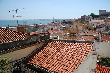 Image showing Alfama rooftops view in Lisbon