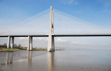 Image showing Vasco da Gama Bridge in Lisbon, Portugal