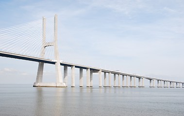 Image showing Vasco da Gama Bridge in Lisbon, Portugal