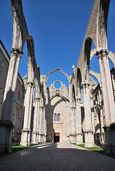 Image showing Carmo Church ruins in Lisbon, Portugal