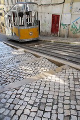 Image showing Bica elevator tram in Lisbon, Portugal