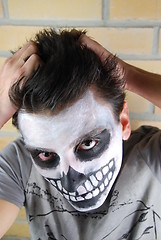 Image showing Frustrated skeleton guy (Carnival portrait)