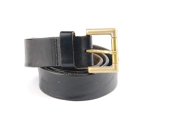 Image showing Black man leather belt on white