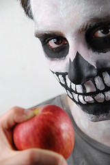 Image showing Don't eat just apples (skeleton guy concept)