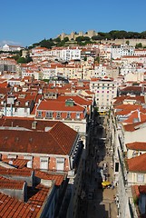 Image showing Lisbon cityscape with Sao Jorge Castle