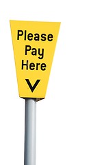 Image showing Please pay here sign