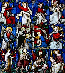 Image showing Religious stained glass window collection