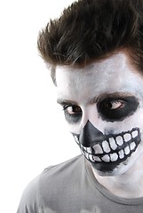 Image showing Creepy skeleton guy (Carnival face painting)