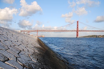 Image showing 25th April bridge in Lisbon, Portugal