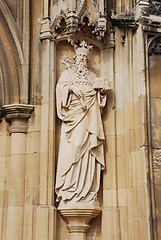 Image showing Entrance of Gloucester Cathedral (sculpture detail)