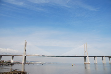 Image showing Vasco da Gama Bridge in Lisbon, Portugal