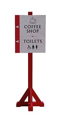 Image showing Coffee shop and toilets sign