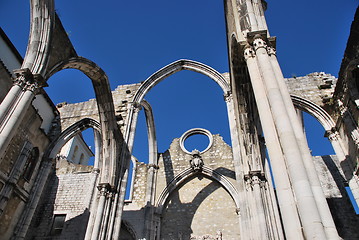 Image showing Carmo Church ruins in Lisbon, Portugal