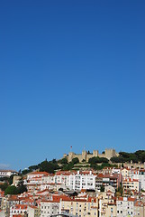 Image showing Lisbon cityscape with Sao Jorge Castle