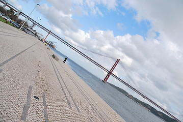 Image showing 25th April bridge in Lisbon, Portugal