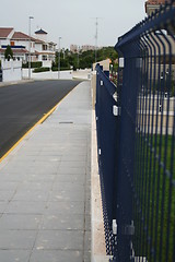 Image showing Blue fence