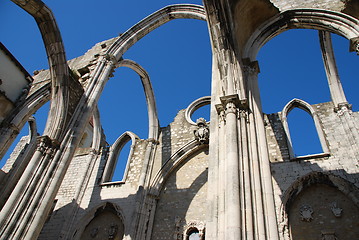 Image showing Carmo Church ruins in Lisbon, Portugal