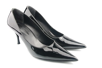 Image showing Shiny high heel female shoes