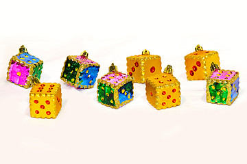 Image showing Christmas dice ornaments