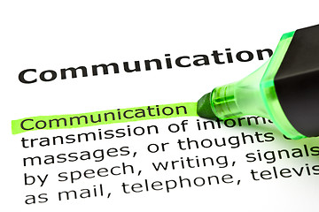 Image showing 'Communication' highlighted in green