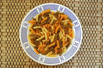 Image showing fusilli pasta background